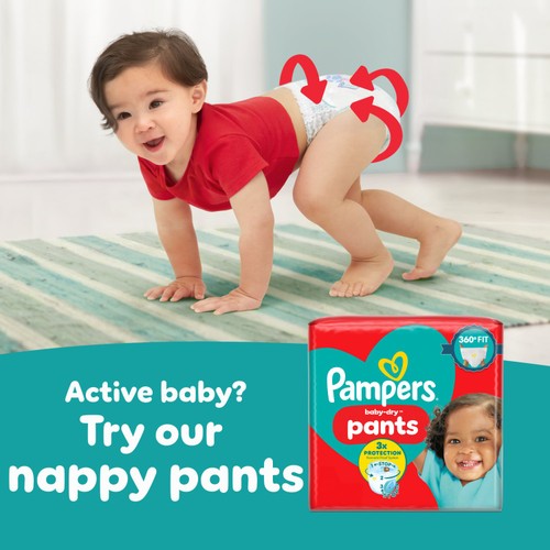 Pampers Baby-Dry Nappies, Size 4 (9-14kg) Essential Pack thumbnail 5