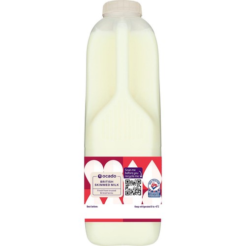 Ocado British Skimmed Milk 2 Pints thumbnail 2