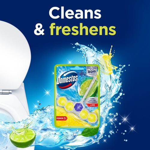 Domestos Power 5 Toilet Rim Block Lime thumbnail 6