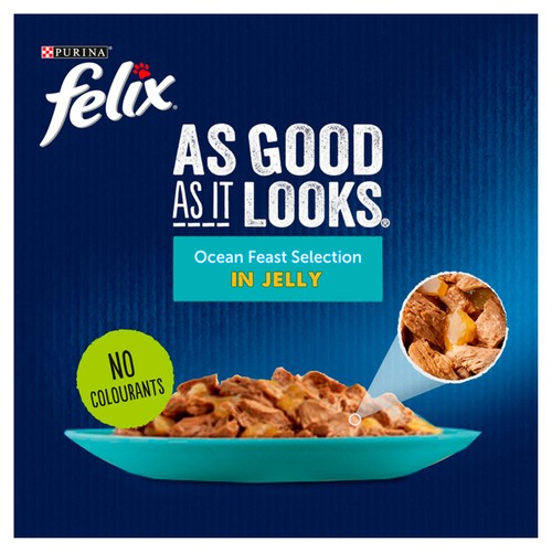FELIX As Good As it Looks Ocean Feasts in Jelly Wet Cat Food thumbnail 2