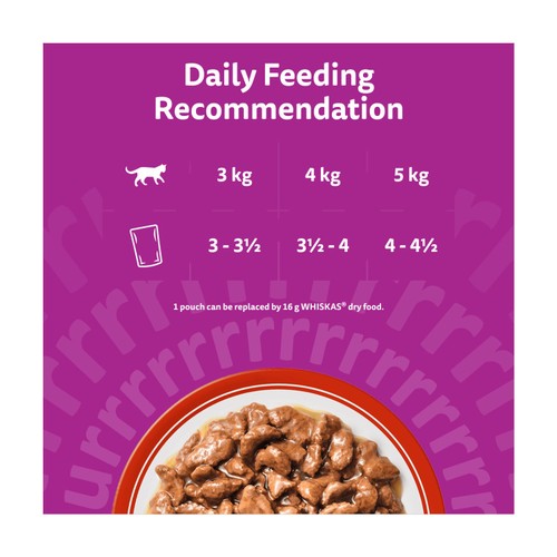 Whiskas 1+ Adult Wet Cat Food Pouches Meaty Meals in Gravy thumbnail 5