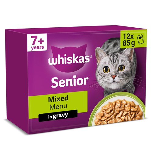Whiskas 7+ Senior Wet Cat Food Mixed Menu in Gravy