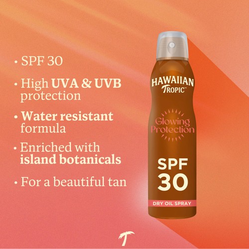 Hawaiian Tropic Glowing Protection SPF 30 Dry Oil Continuous Sun Spray thumbnail 5