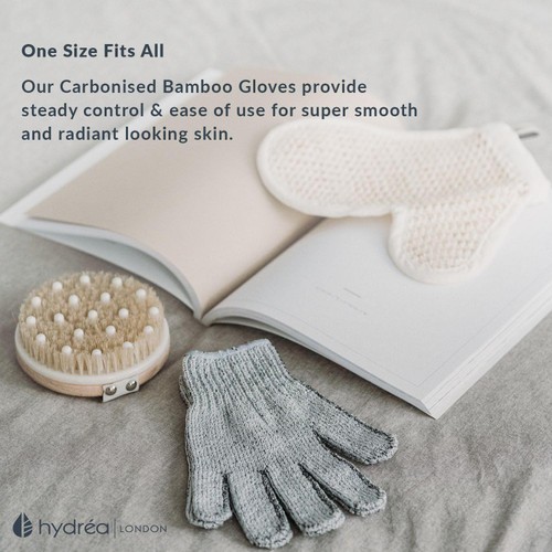 Hydrea London Bamboo Carbonised Exfoliating Shower Gloves thumbnail 3
