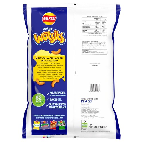 Walkers Wotsits Really Cheesy Multipack Snacks Crisps 20 x 16.5g thumbnail 2