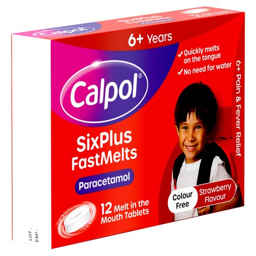 Calpol SixPlus Fastmelts Tablets Strawberry 6+ Years thumbnail 2