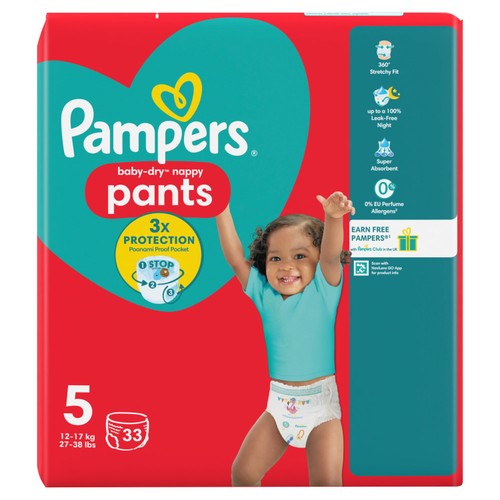 Pampers Baby-Dry Nappy Pants, Size 5 (12-17kg) Essential Pack thumbnail 10
