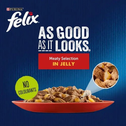 Felix As Good As it Looks Meaty Selection in Jelly Wet Cat Food thumbnail 2