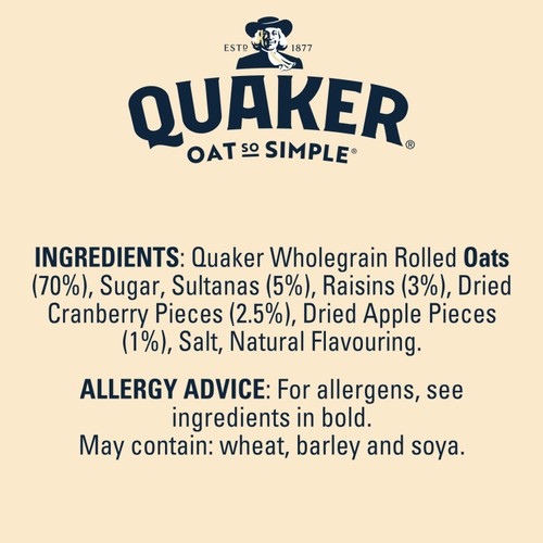 Quaker Oat So Simple Sultanas & Raisins Fruit Porridge Sachets Cereal thumbnail 5