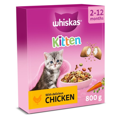 WHISKAS 2-12mths Cat Complete Dry with Chicken