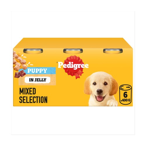 Pedigree Puppy Wet Dog Food Tins Mixed in Jelly