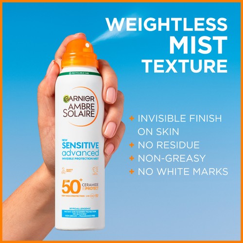 Ambre Solaire SPF 50+ Sensitive Dry Mist Sun Cream Spray thumbnail 7