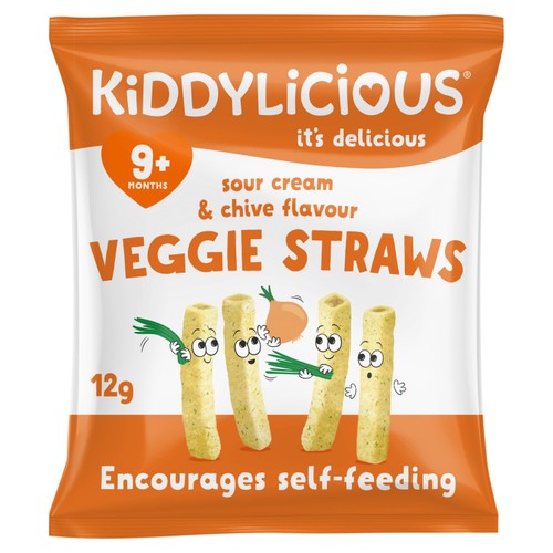 Kiddylicious Sour Cream & Chive Flavoured Veggie Straws Baby Snacks thumbnail 2