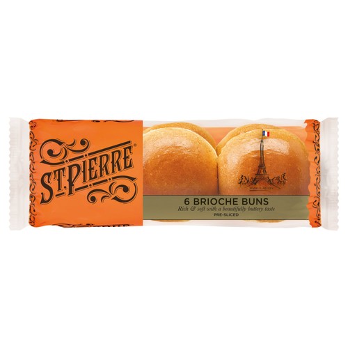 St Pierre 6 Sliced Brioche Buns