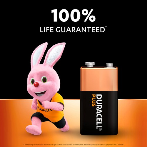 Duracell Plus 100% 9V Alkaline Batteries thumbnail 2