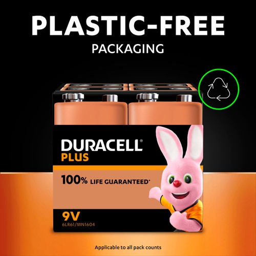 Duracell Plus 100% 9V Alkaline Batteries thumbnail 7