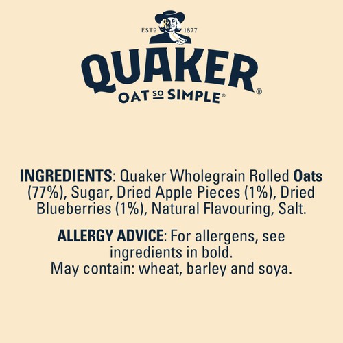 Quaker Oat So Simple Apple & Blueberry Porridge Sachets Cereal thumbnail 6