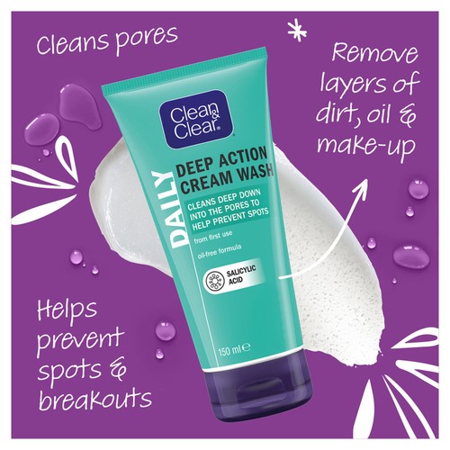 Clean & Clear Deep Action Oil Free Cream Face Wash thumbnail 3