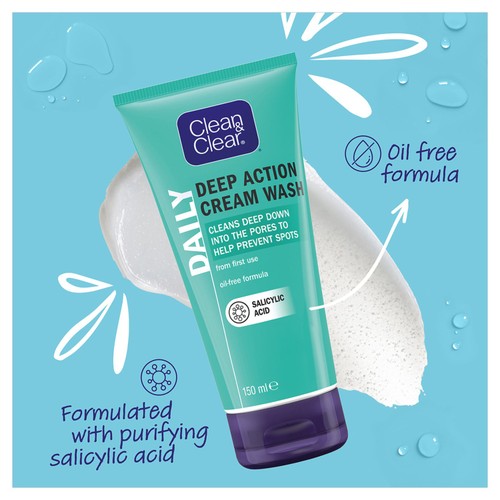 Clean & Clear Deep Action Oil Free Cream Face Wash thumbnail 4
