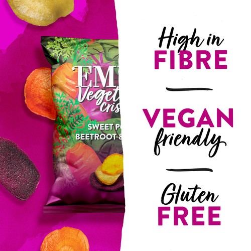 EMILY Veg Crisps Rainbow Roots Sweet Potato, Carrot & Beetroot  thumbnail 4