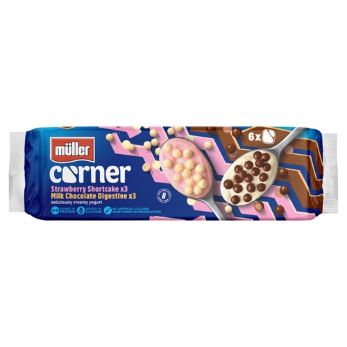 Muller Corner Chocolate Digestive & Strawberry Shortcake Yogurts  thumbnail 2