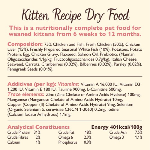 Lily's Kitchen Cat Chicken & White Fish Dry Kitten Food thumbnail 5