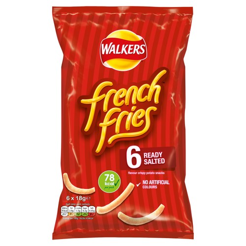 Walkers French Fries Ready Salted Multipack Snacks Crisps 6x18g thumbnail 4