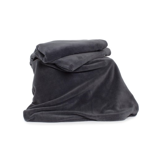 Deyongs Snuggle Touch Fleece Charcoal Throw thumbnail 3