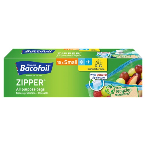 Bacofoil Small All Purpose Zipper Freezer Bags