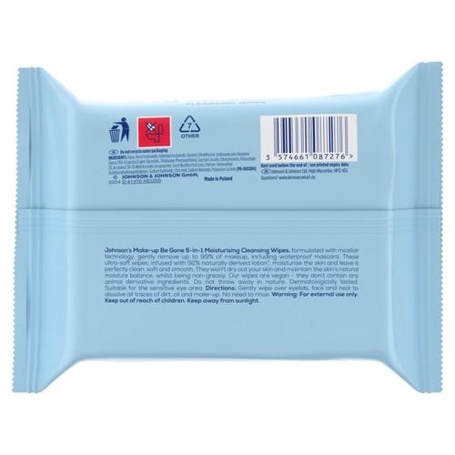 Johnson's Make Up Be Gone Moisturising Wipes thumbnail 8