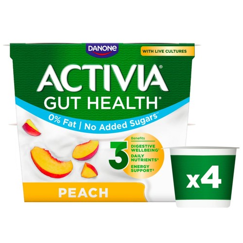 Activia Peach No Added Sugar Fat Free Yoghurt