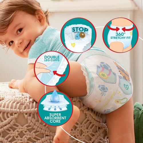 Pampers Baby-Dry Nappy Pants Size 5 12-17kg Jumbo Pack  thumbnail 4
