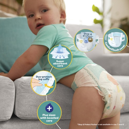 Pampers Baby-Dry Nappies, Size 5 (11-16kg) Jumbo+ Pack thumbnail 3