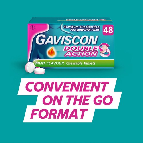 Gaviscon Double Action Tabs Heartburn Indigestion Mint thumbnail 4