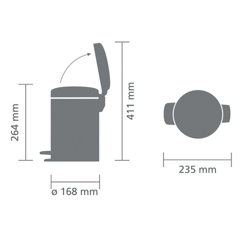 Brabantia Pedal Bin, White 3L thumbnail 6