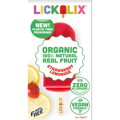 Lickalix Organic Strawberry Lemonade Ice Lollies