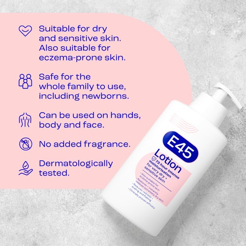 E45 Moisturiser Body Lotion for Dry & Sensitive Skin thumbnail 2