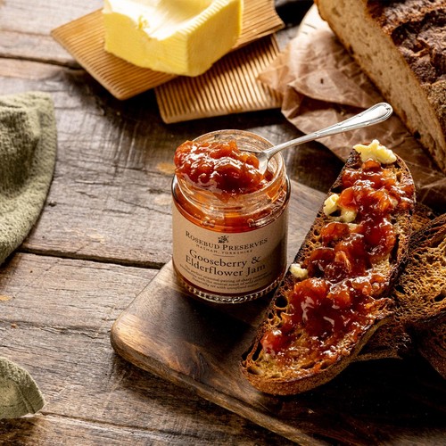 Rosebud Preserves Gooseberry & Elderflower Jam thumbnail 2