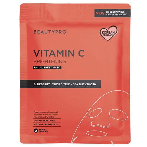 BEAUTYPRO Vitamin C Brightening Facial Sheet Mask