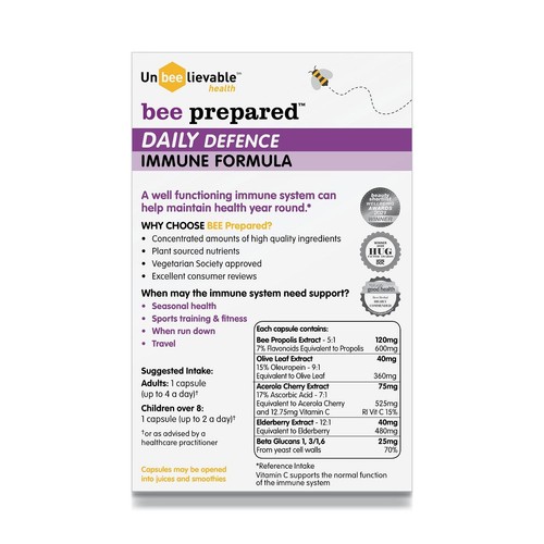 Unbeelievable Health Bee Prepared Daily Defence Immune Formula Capsules thumbnail 2