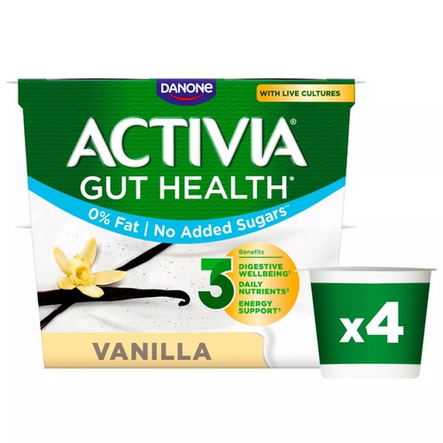 Activia Vanilla No Added Sugar Fat Free Yoghurt