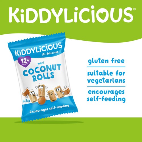 Kiddylicious Original Mini Coconut Rolls Baby Snacks Multi thumbnail 2