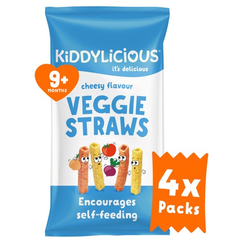 Kiddylicious Cheesy Flavoured Veggie Straws Baby Snacks Multi thumbnail 2