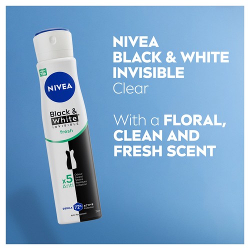 NIVEA Anti-Perspirant Deodorant Spray Black & White Fresh thumbnail 2