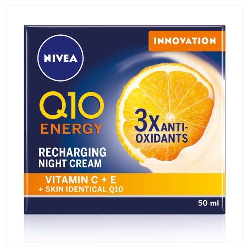 NIVEA Q10 Energy Anti-Wrinkle Recharging Night Face Cream with Vitamin C