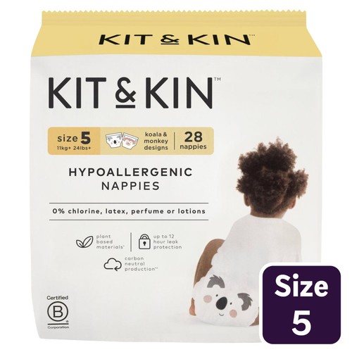 Kit & Kin Hypoallergenic Nappies Size 5 (11+kg)