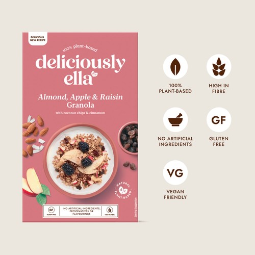 Deliciously Ella Almond, Apple&Raisin Granola with Coconut Chips&Cinnamon  thumbnail 3