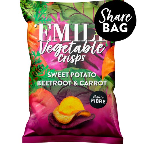 EMILY Veg Crisps Rainbow Roots Sweet Potato, Carrot & Beetroot Sharing thumbnail 2