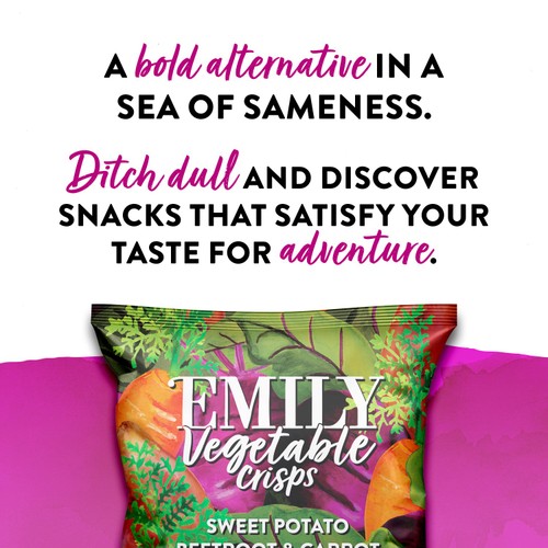 EMILY Veg Crisps Rainbow Roots Sweet Potato, Carrot & Beetroot Sharing thumbnail 3
