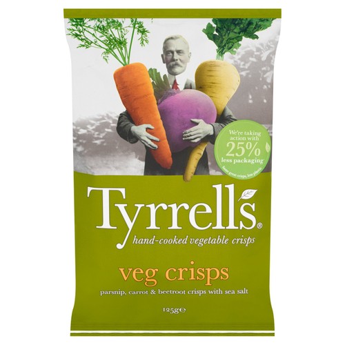 Tyrrells Parsnip, Beetroot & Carrot Veg Crisps with Sea Salt thumbnail 2